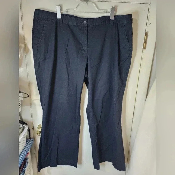 Lands' End Woman's Plus Size 22W Dark Navy/Black Chinos Pants - Picture 1 of 9